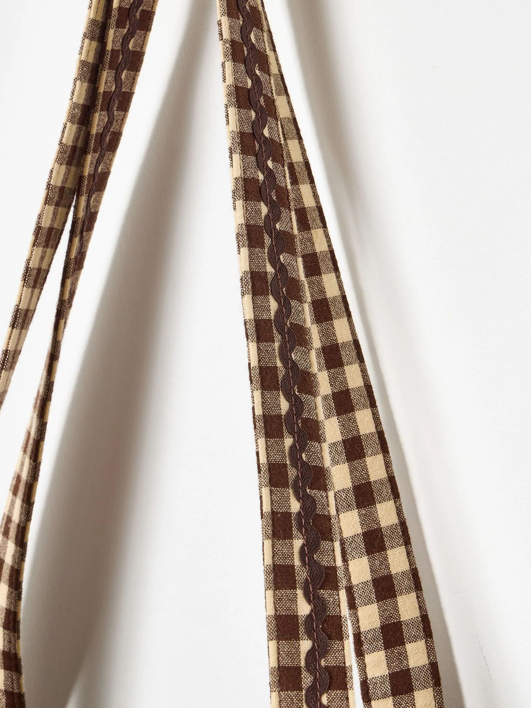 Oliver Bonas Gingham Ruffle Tote Bag