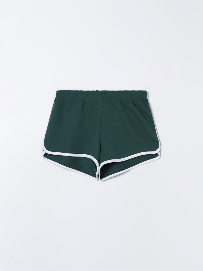 Conjunto de 4 shorts básicos de fleece com detalhes em rosa claro