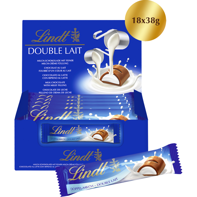 Lindt Schokoladenriegel Doppelmilch, 38 g, 18 Stück