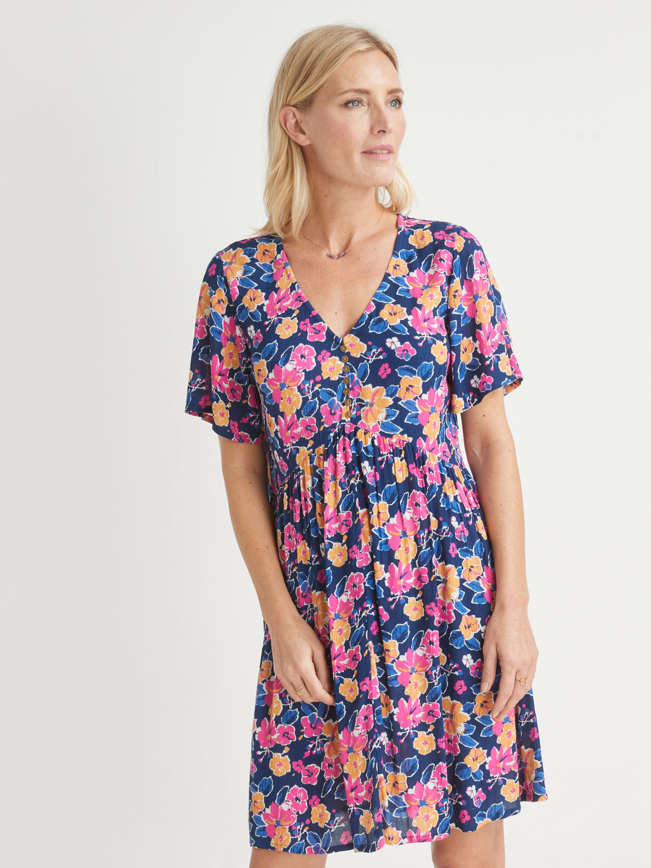 Robe forme trapèze en crêpe