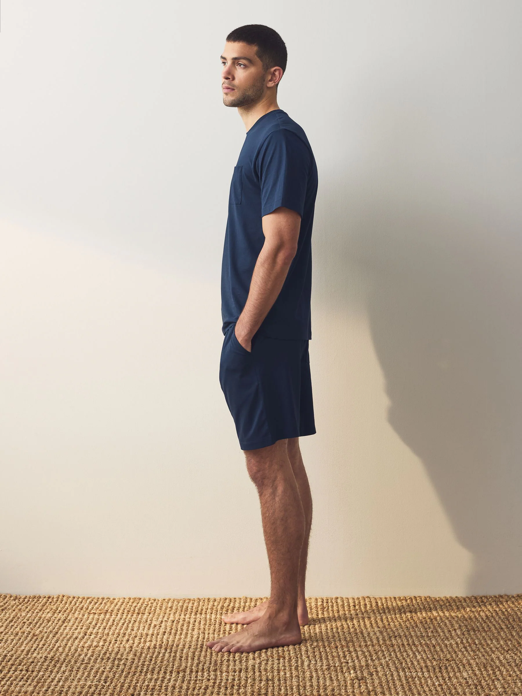Marineblauw/grijs - Korte jersey pyjama's verpakking van 2