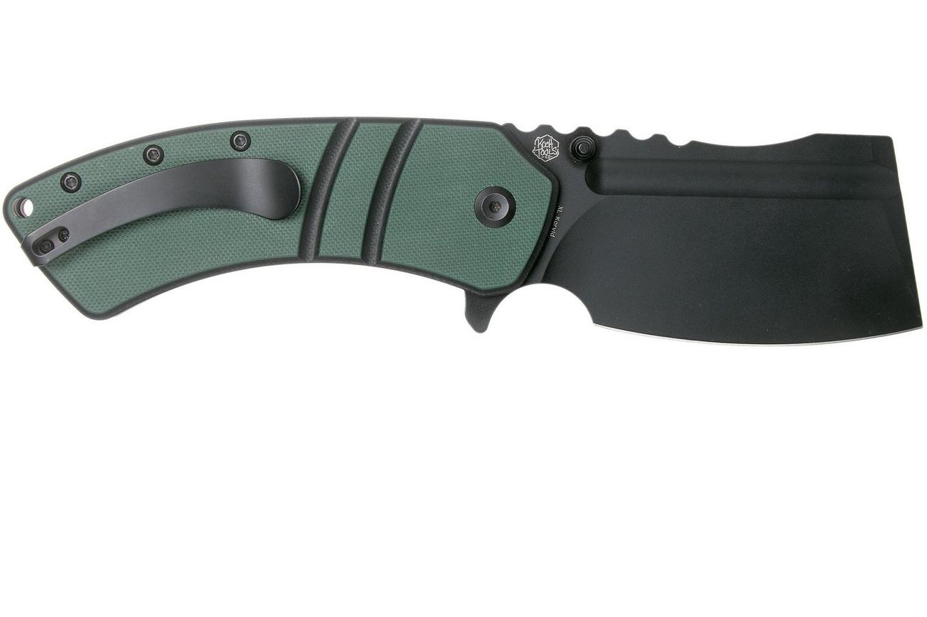 Kansept XL Korvid T1030A1 Black, OD Green Black G10 zakmes, Justin Koch design
