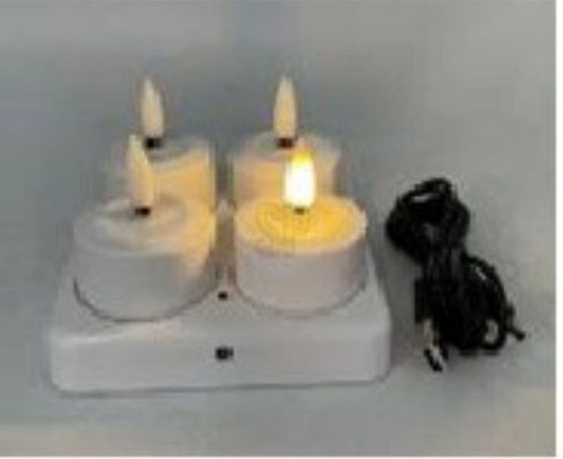Lader met oplaadbare 4 LED Theelichten