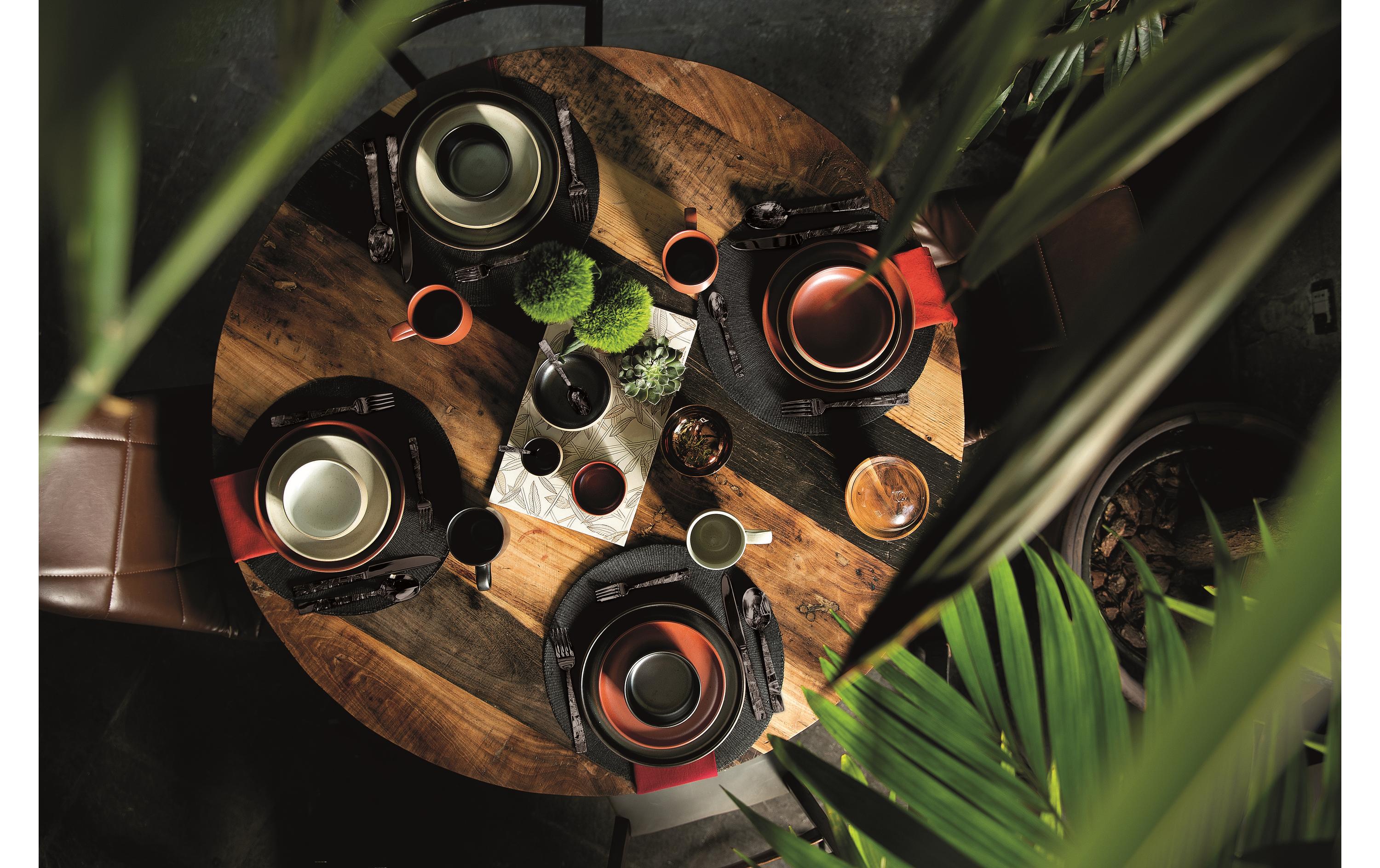 Besteck-Set Jungle 24-teilig, Schwarz<br>Tafelbesteck Set
