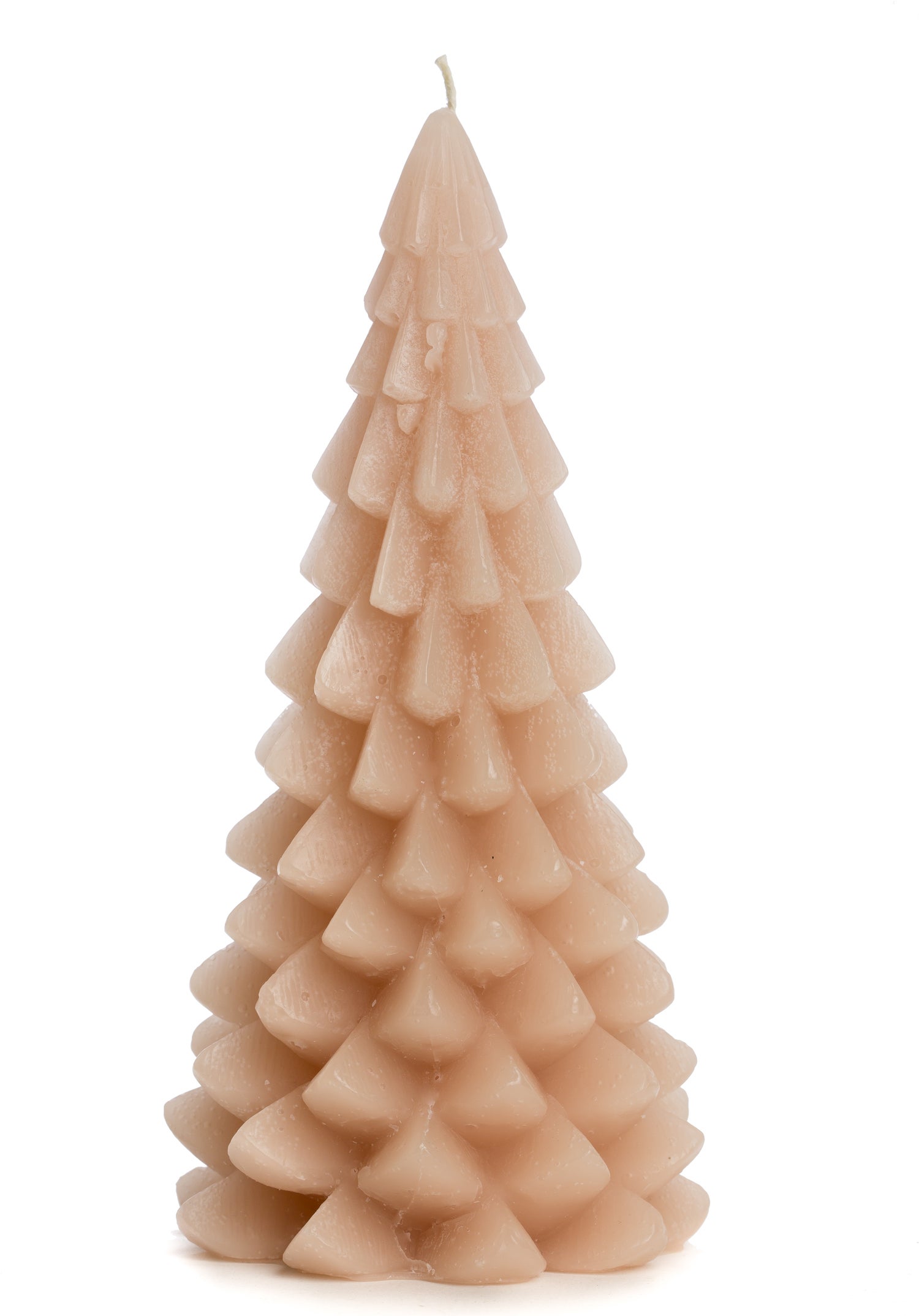 Rustik Lys stompkaars Kerstboom roze 42 uur D 10 H 20 cm