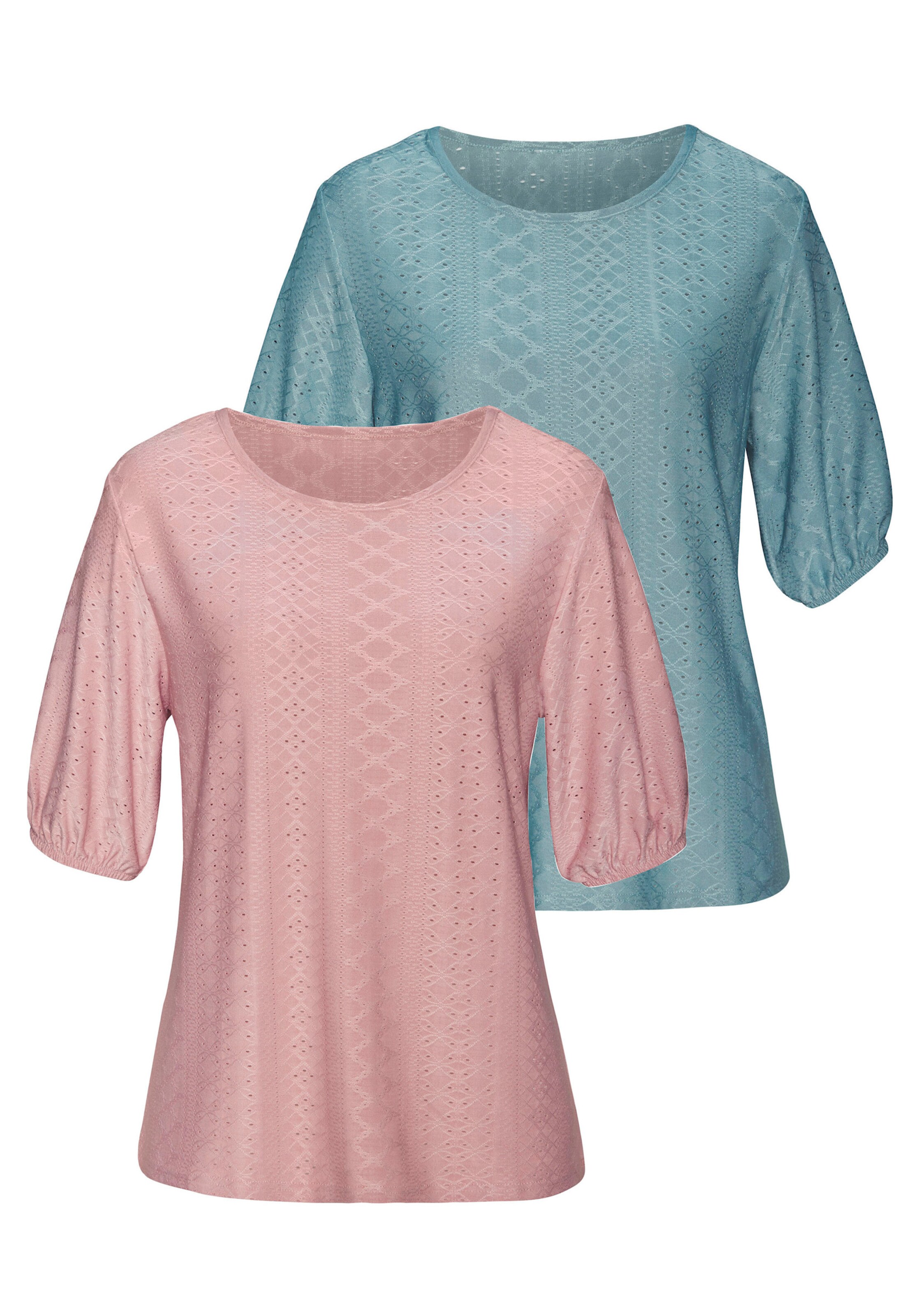 Vivance Kurzarmshirt in rose, mint