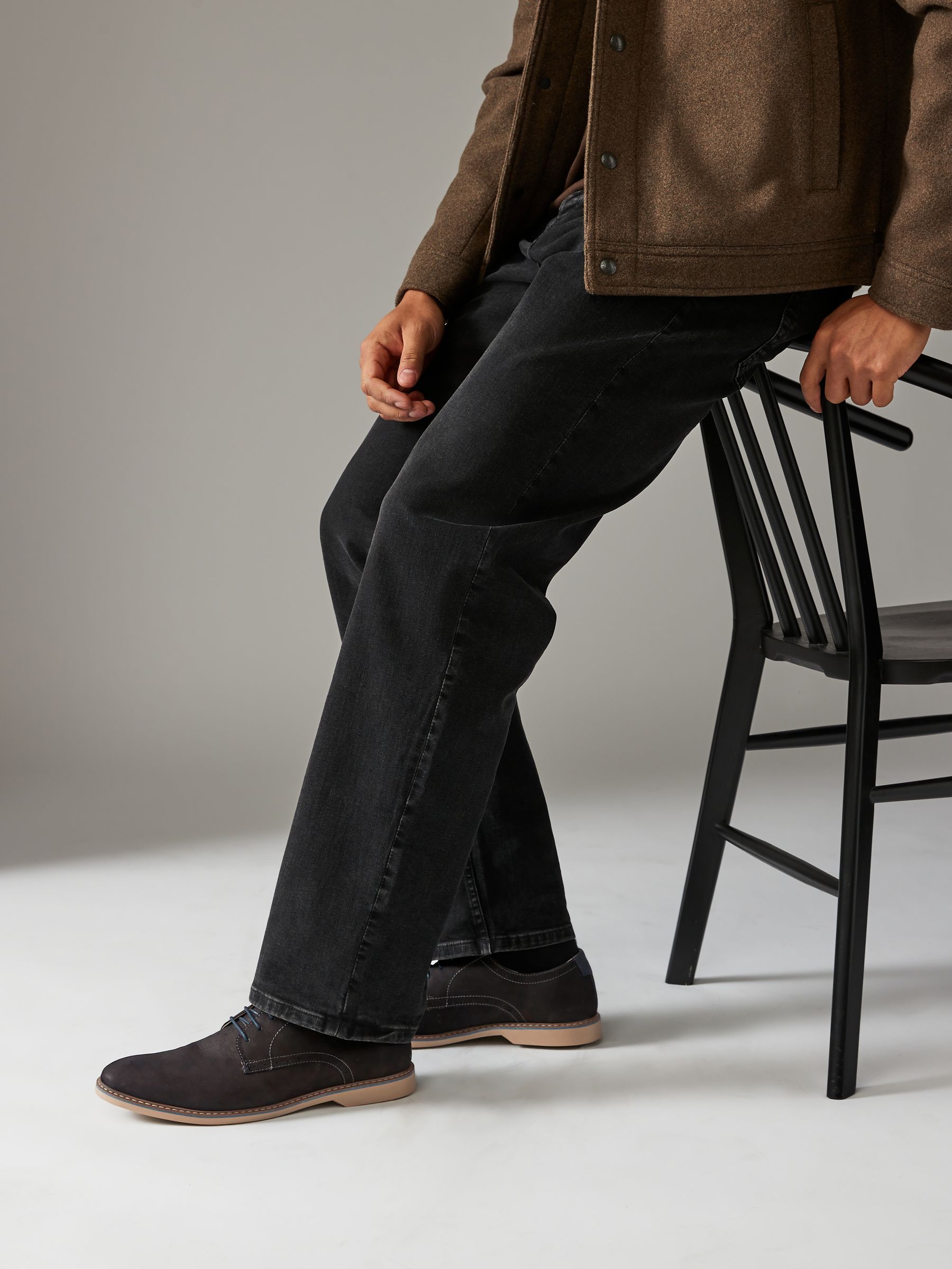 Zwart - Modieus casual derbyschoenen