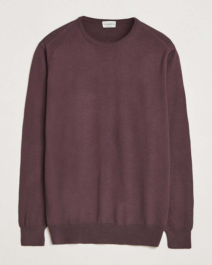 Morgano Extra Fine Merino Wool Crewneck Purple