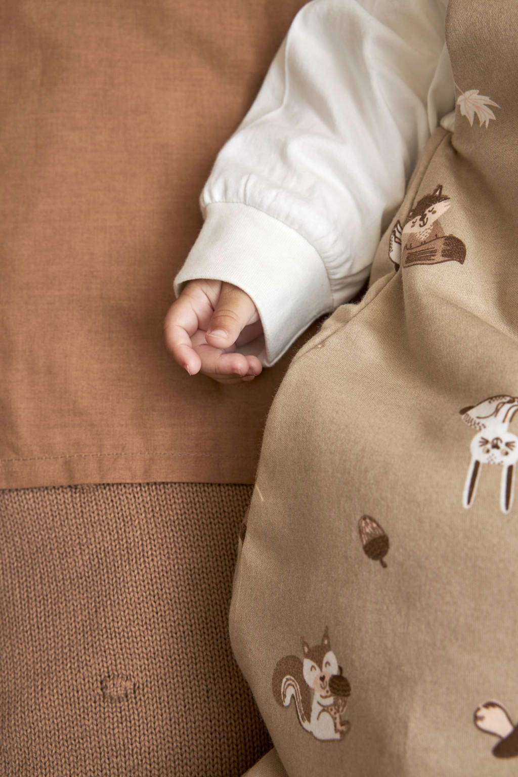 4-seizoenen gevoerde 2-delige babyslaapzak Forest Animals Sand