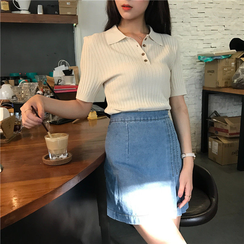 Shopherd - Geribbeld gebreid poloshirt