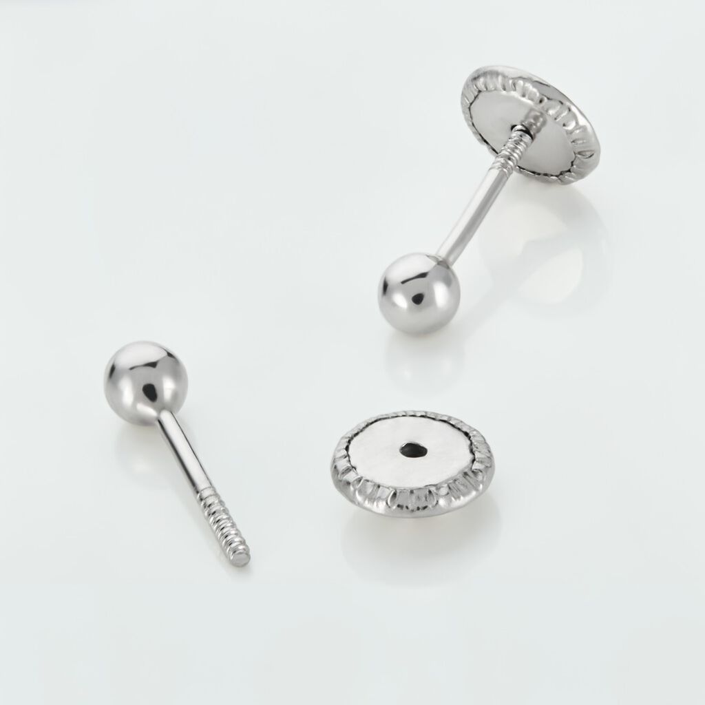 Boucles D'oreilles Puces Or Blanc Fidelia