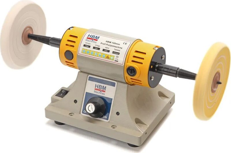 HBM - 100 mm Profi Polijstmachine - Polijstmachine - Zwart - Kunststof
