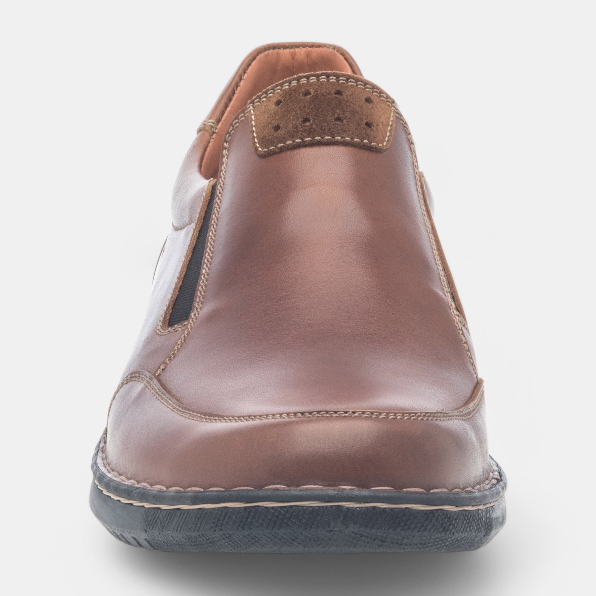 Mocassins pieds sensibles Homme en cuir cognac