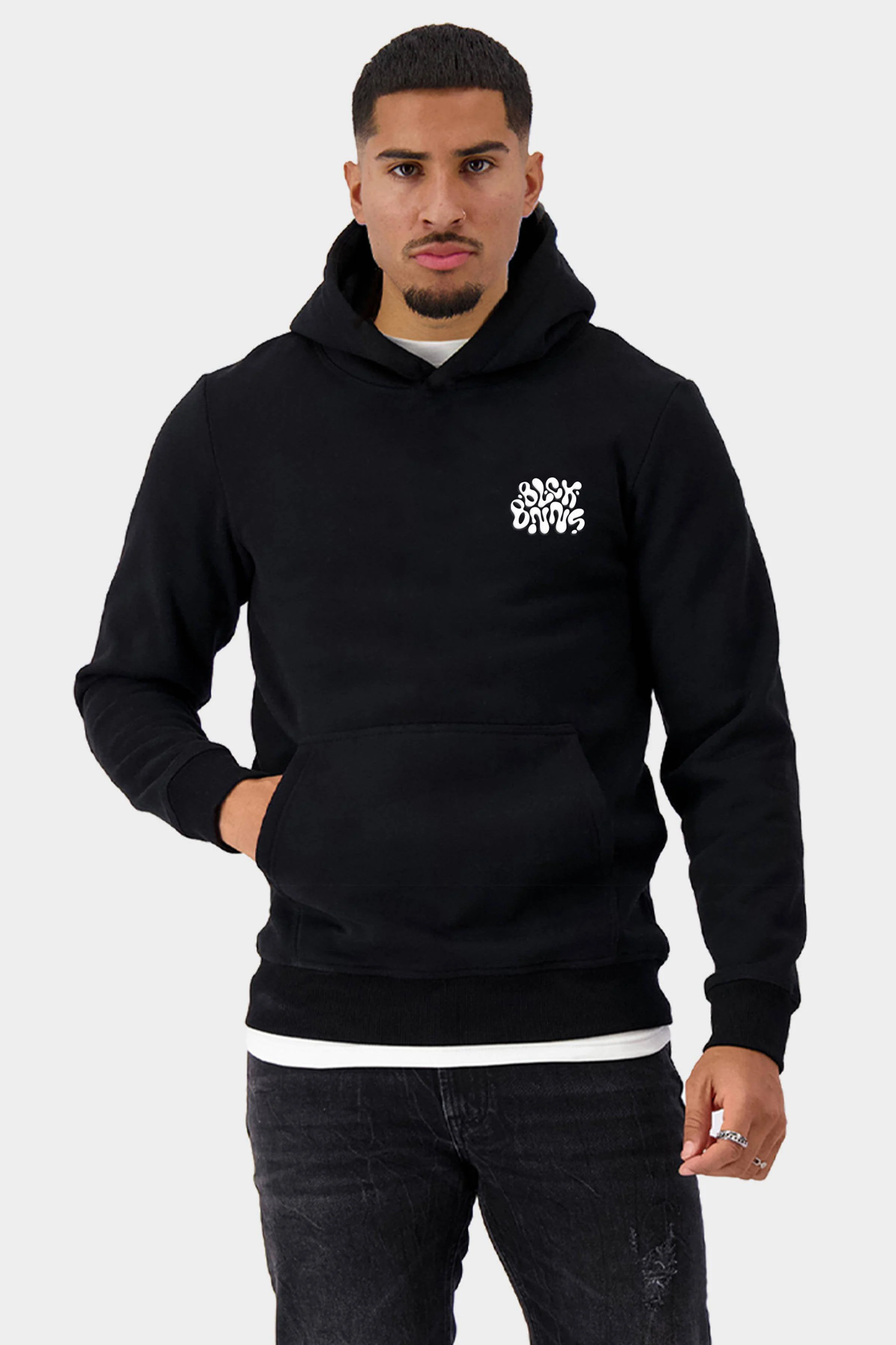 BLACK BANANAS hoodie LIQUID met printopdruk zwart