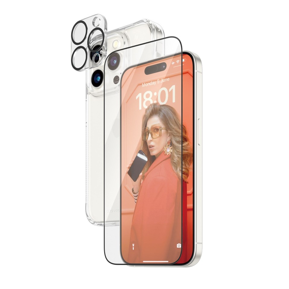 PanzerGlass - 3-i-1 beskyttelsespakke - Apple iPhone 15 Pro