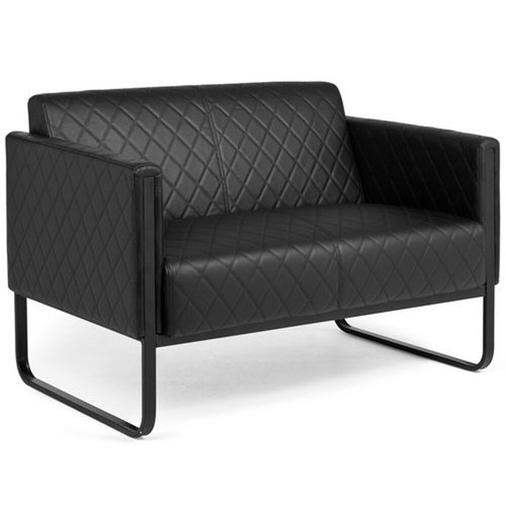 Lounge Sofa ARUBA BLACK Kunstleder mit Armlehnen hjh OFFICE