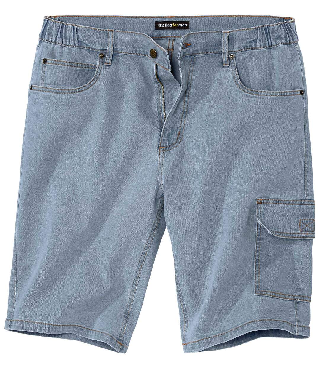 Bermuda Cargo en Jean Stretch Bleu Clair