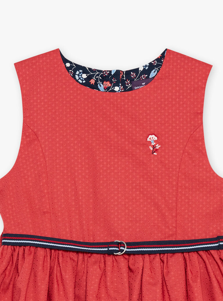 Robe réversible rouge et bleu marine