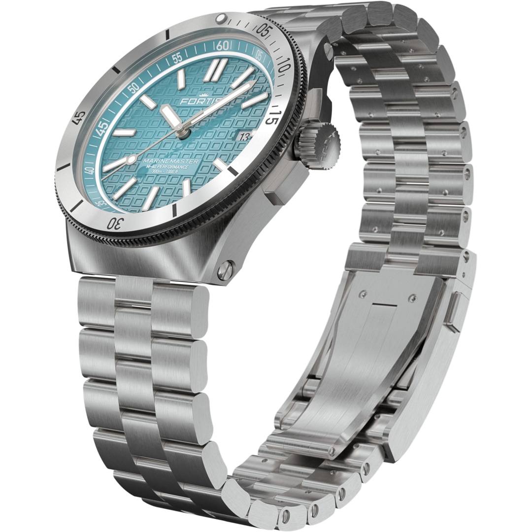 Fortis Marinemaster M-40 Serenity Blue Block Bracelet