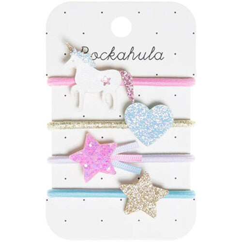 Rockahula kids haarelastiekjes unicorn glitter - 4st