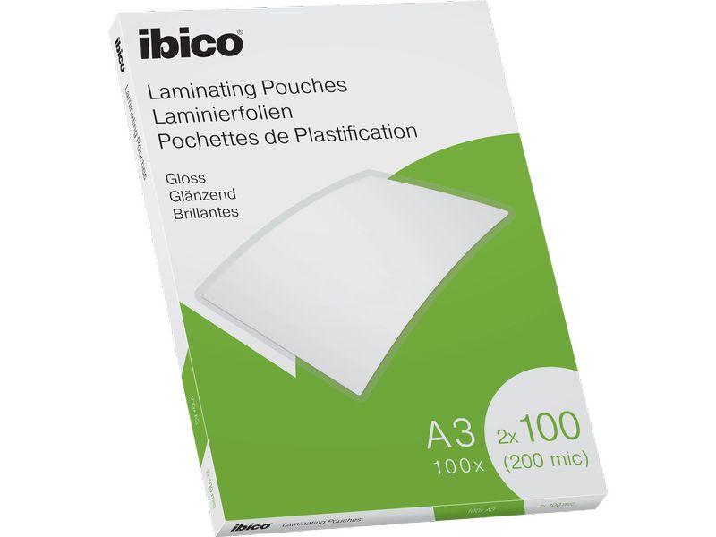 Ibico Laminierfolie Premium A3 100 µm, glänzend, 100 Stück Glänzende Premium Heisslaminierfolien