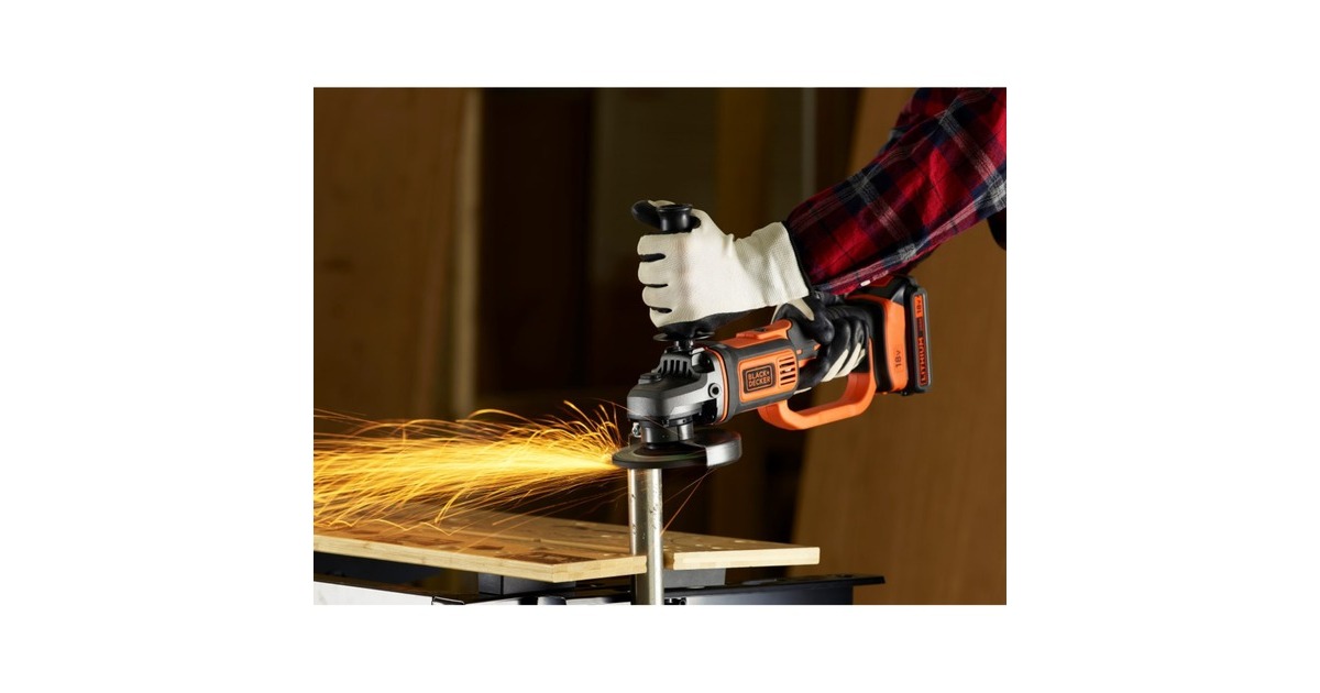 BLACK+DECKERHaakse slijper 18V 125 mm BCG720N  (Oranje/zwart, Accu en oplader niet inbegrepen)