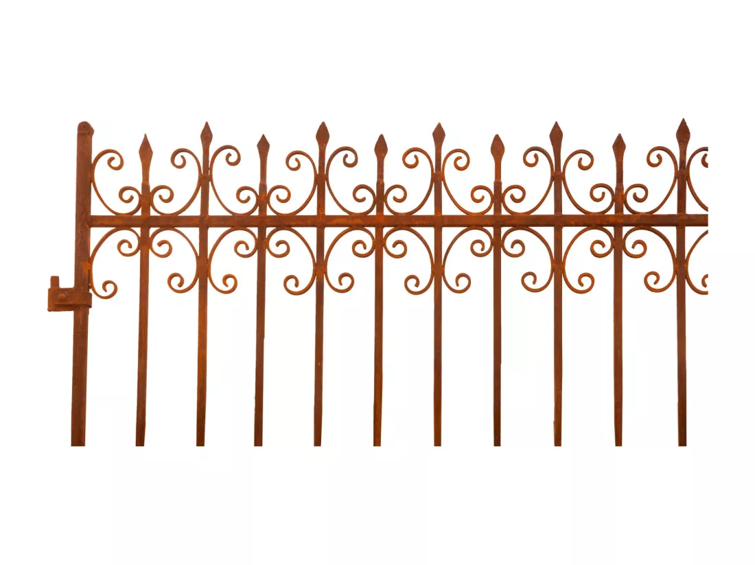 BISCOTTINI Portail en fer - Fer massif avec détails ornementaux - Clôture en fer - Portail en métal - Porte décorative - Portail d'entrée - 332x8x245cm