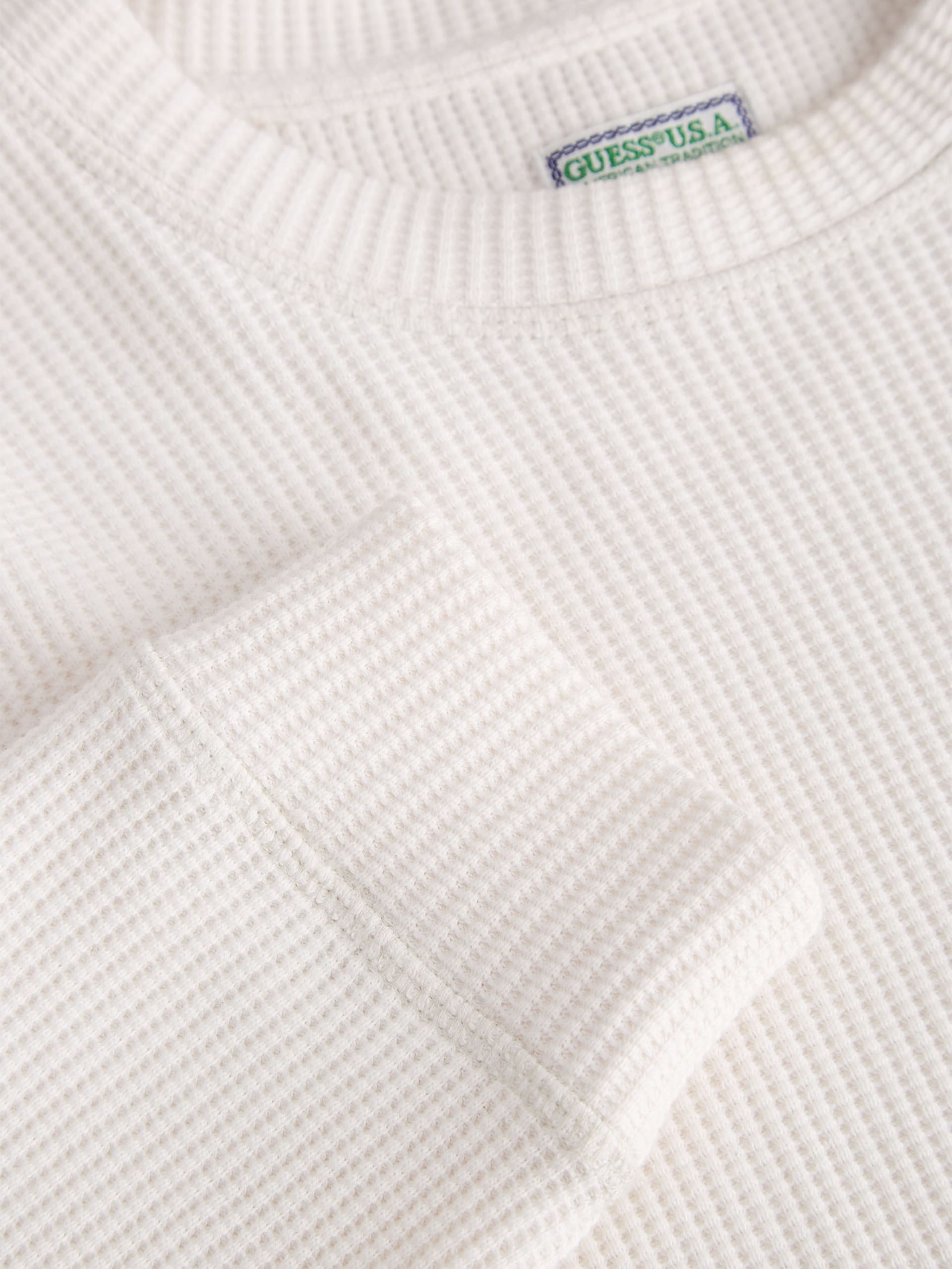 Camiseta de manga comprida com textura waffle