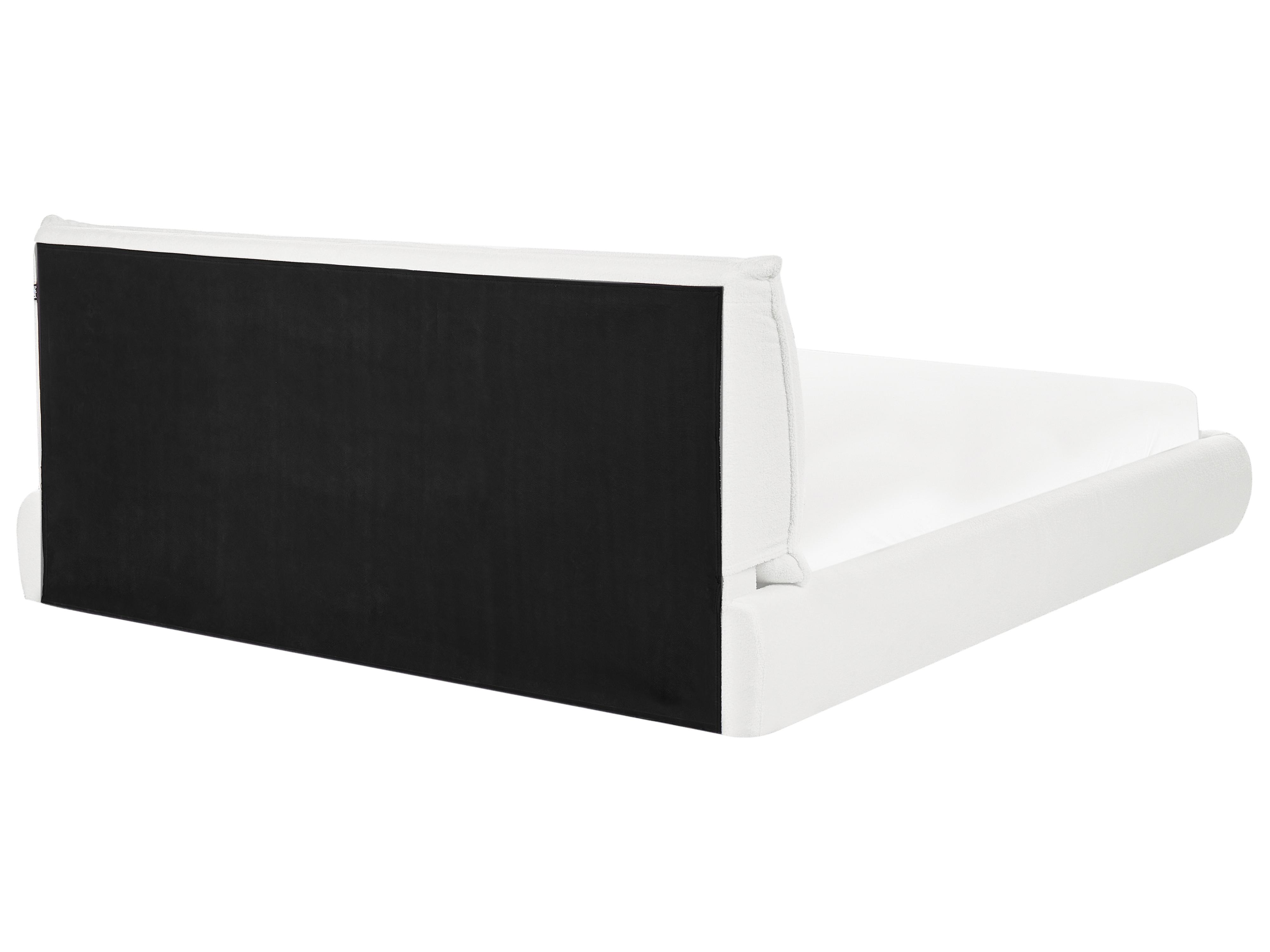 Bed Bouclé VINAY 180 x 200 cm Wit