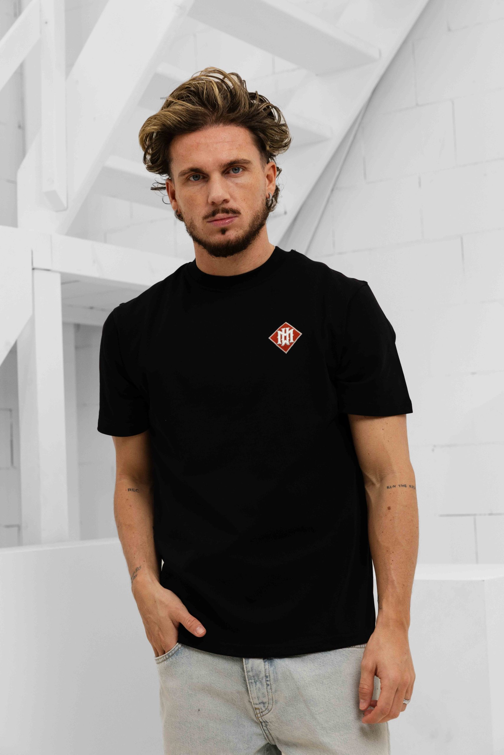 Malelions Gothic Tile T-Shirt Heren Zwart
