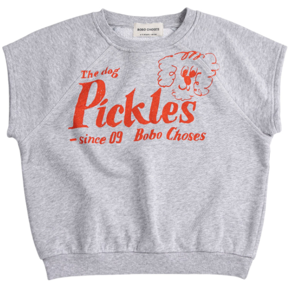 Køb Bobo Choses Heather Grey Pickles The Dog Sleeveless Sweatshirt