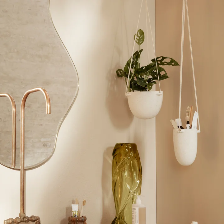 Ferm Living - Speckle Hänge-Blumentopf, Ø 20,5 x H 14,5 cm, off-white