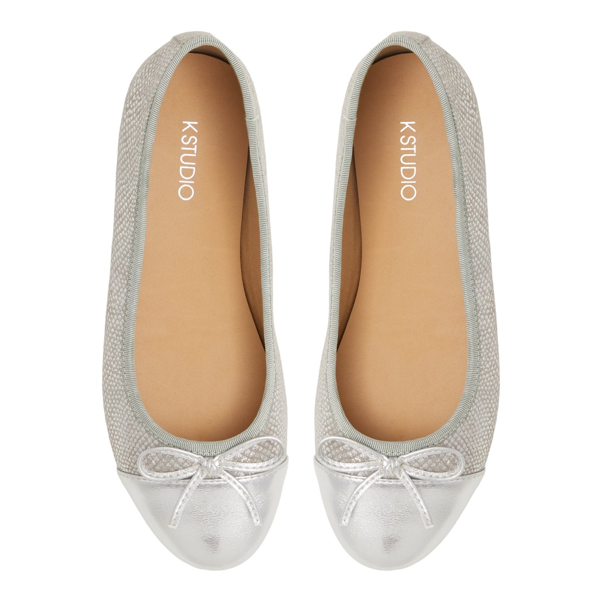 K STUDIO-Nilassi-Ballerine - Talon plat - Argent Clair
