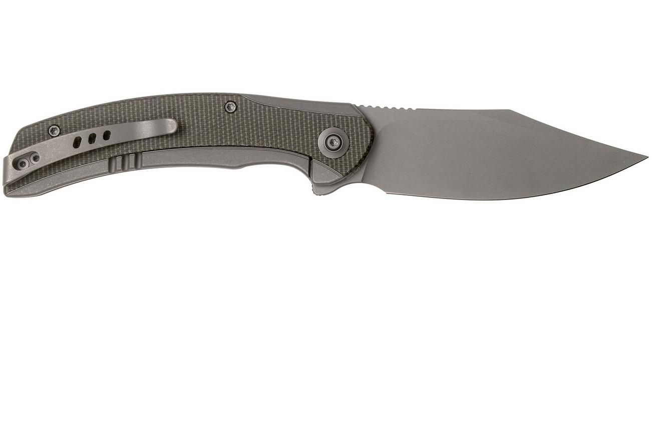 WE Knife Snick WE19022F-5 Stonewashed, Green Micarta zakmes