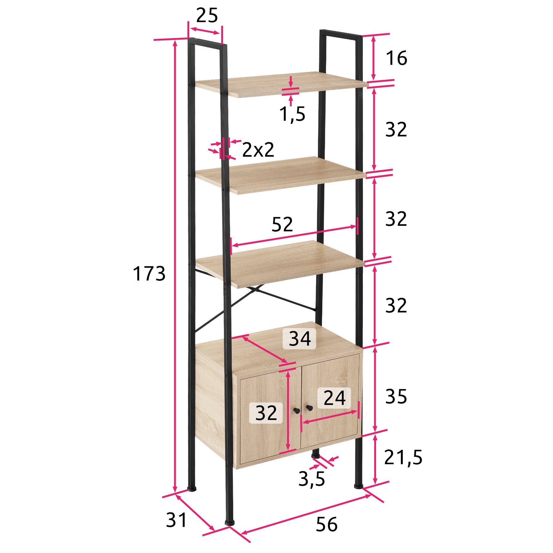 casa pura Cube Regal Oxford | Weiß