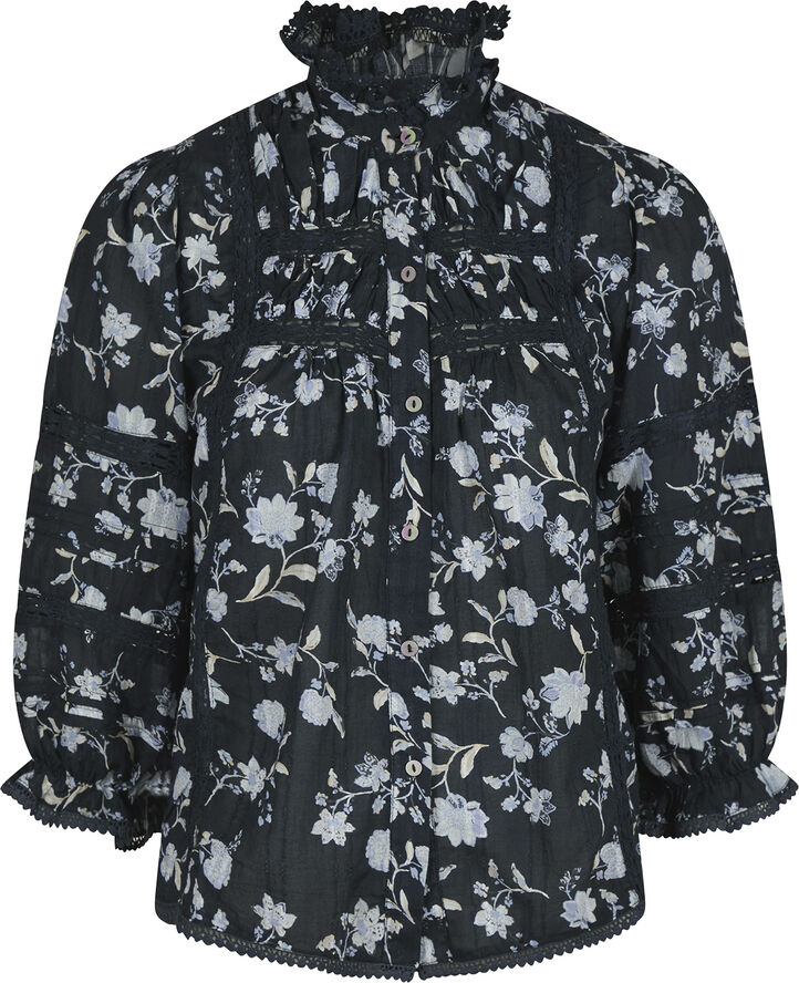 Neo Noir Lyla Night Flower Blouse Navy