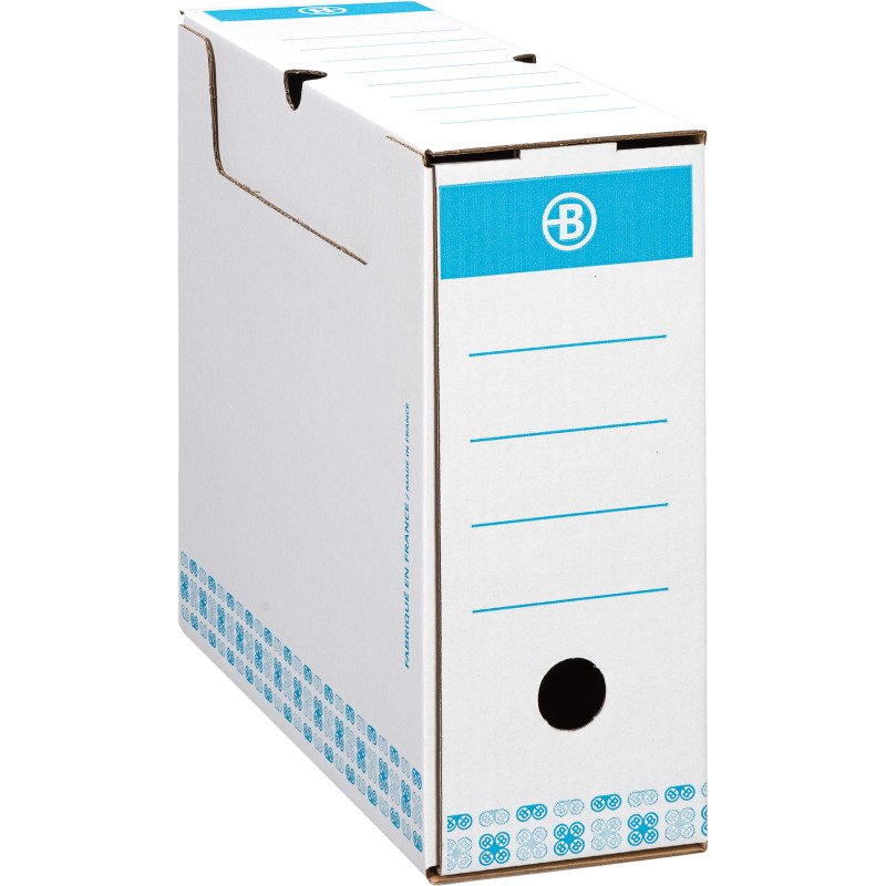 Boîte archives Carton Bruneau - Dos 12 cm - Haute résistance - Couleur