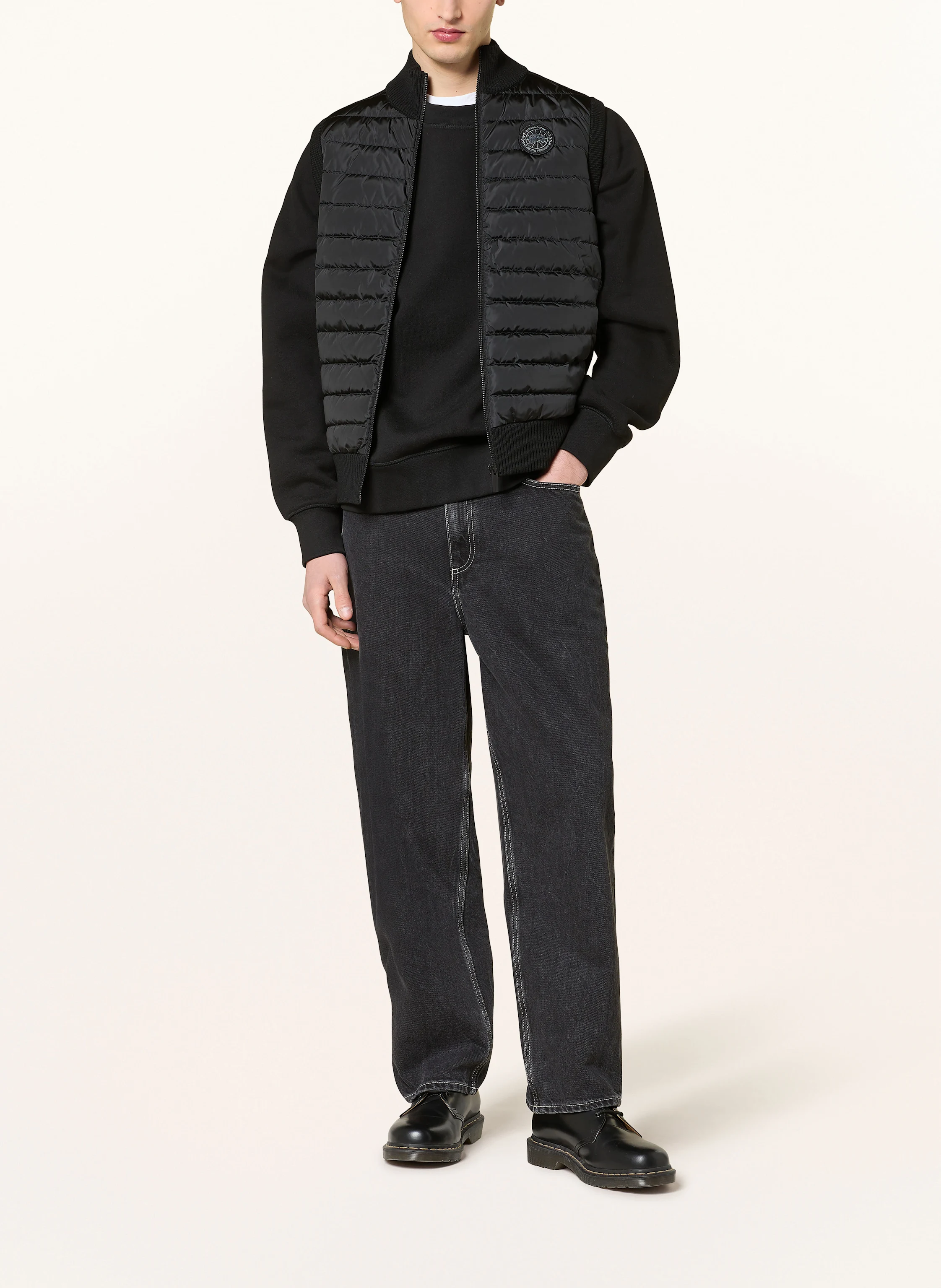 CANADA GOOSE Daunenweste HYBRIDGE im Materialmix mit Merinowolle