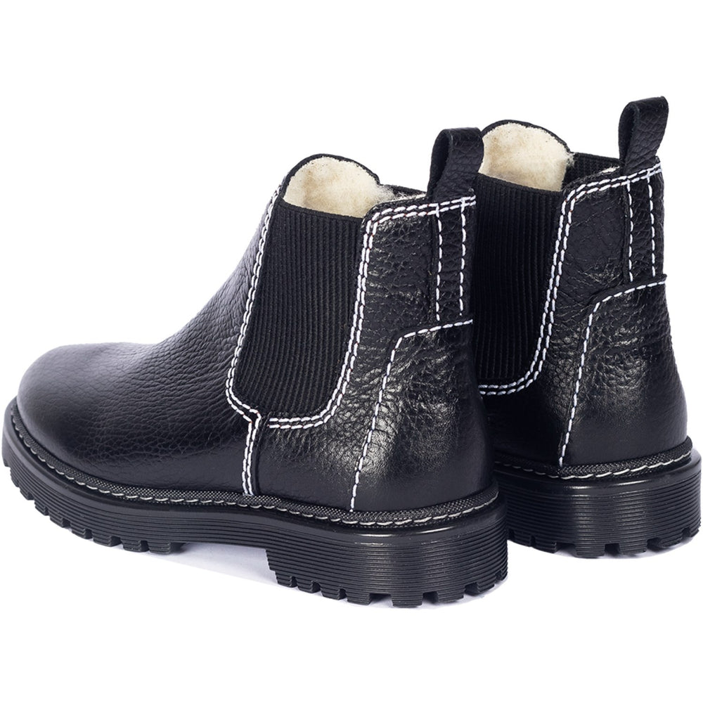 Køb Angulus Black/Black Chelsea Støvle Med Blødt Uldfoer