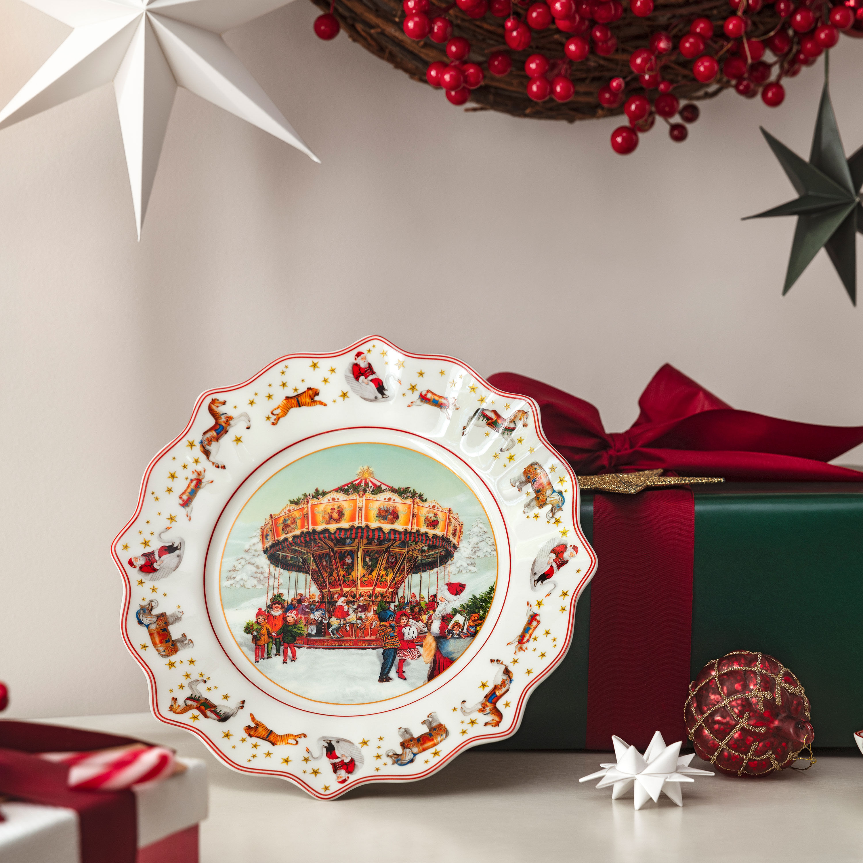 Annual Christmas Edition Plate , Multi-colored, , Premium Porcelain