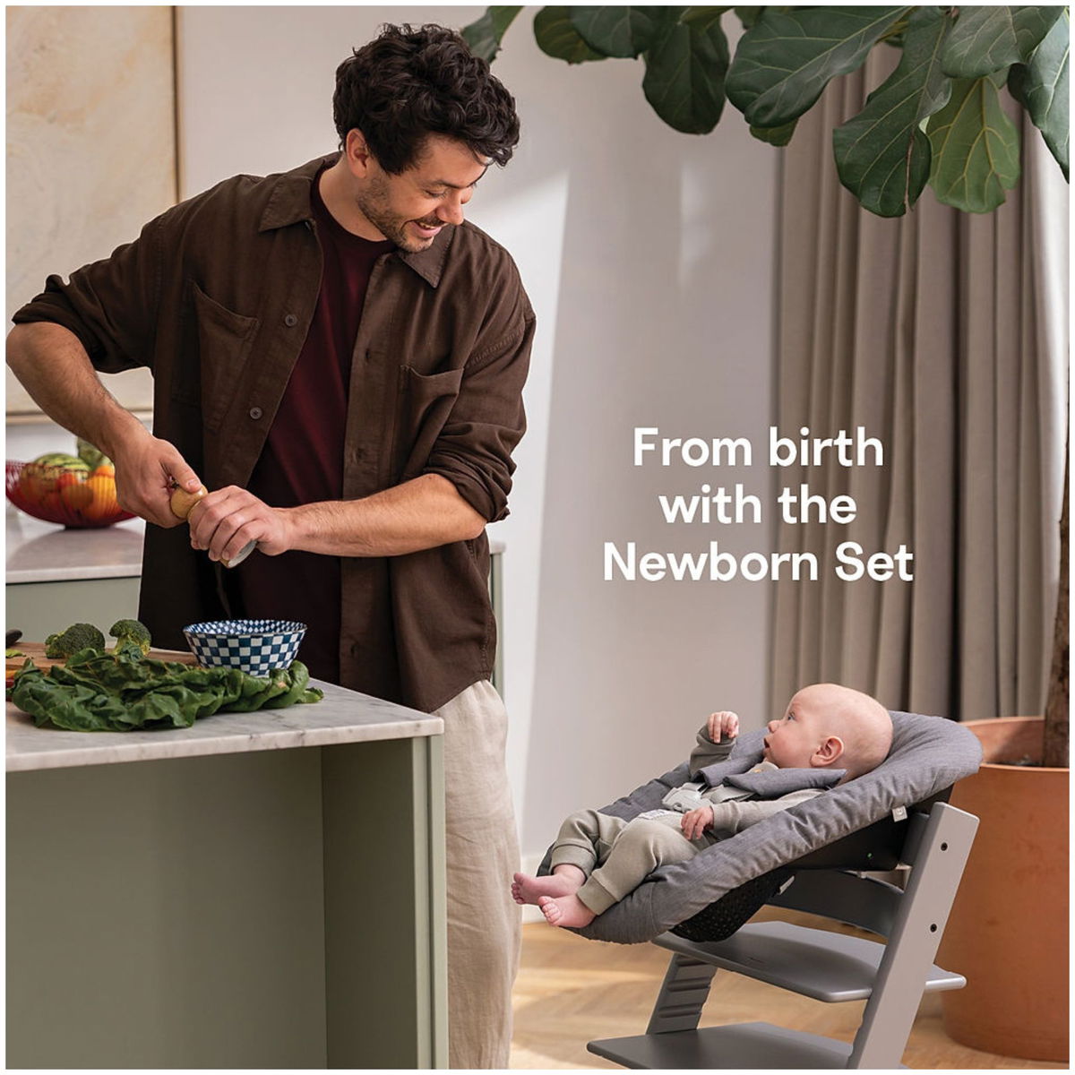STOKKESTOKKE   Tripp Trapp Bundle Newborn Baby Set natur/grey