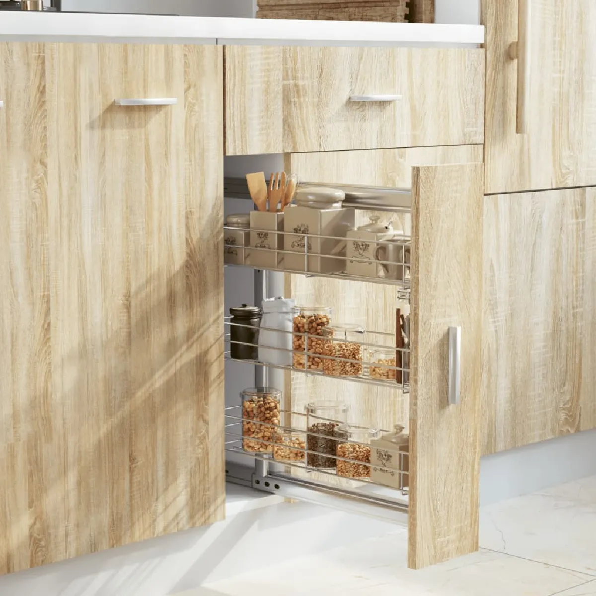 VidaXL Panier de cuisine - Métallique