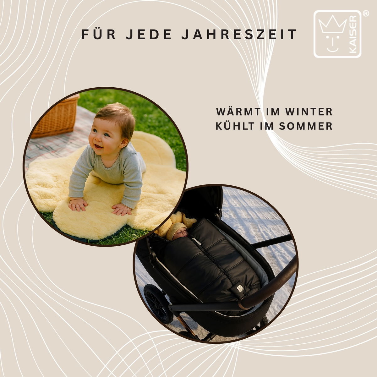 KaiserKaiser   NAADJA Lammfell Babyschalen Fusssack anthracite