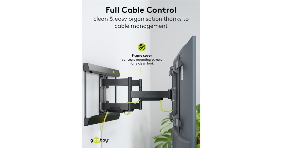 goobayTV Wall Mount Pro FULLMOTION (XL), 43 tot 90 inch wandmontage   (Zwart)
