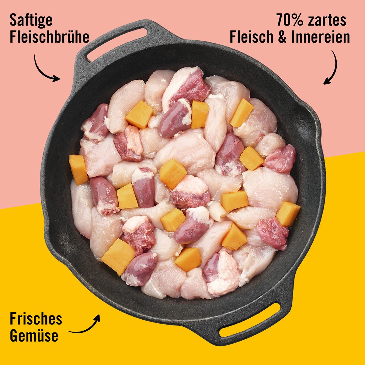 Dogs’n Tiger Adult Katzenfutter, Nassfutter, Schlemmerpaket, Huhn, Geflügel, Lachs, Karotte & Kürbis