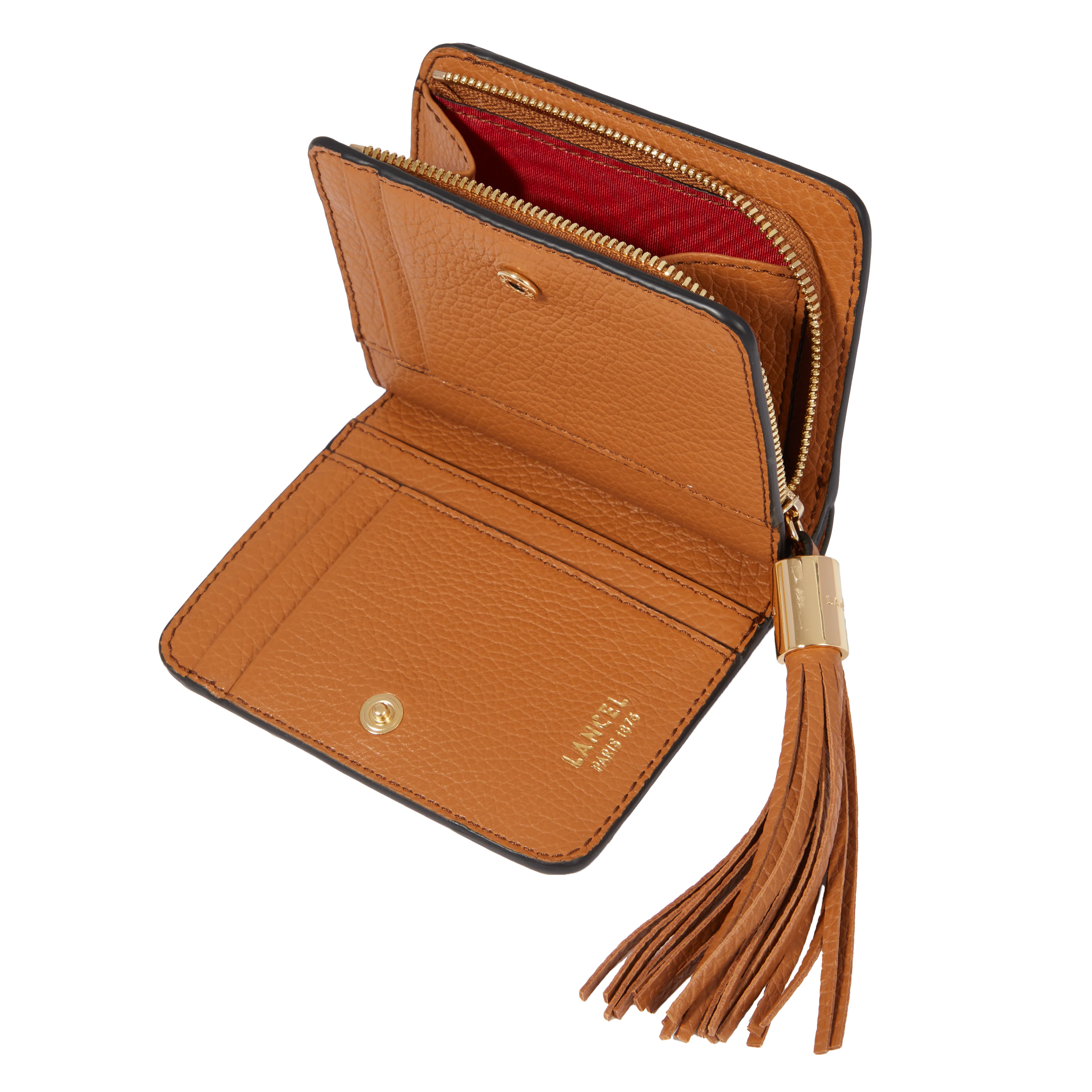 Zipped medium compact wallet Premier Flirt de Lancel-Camel