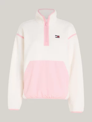 Moletom oversized de lã polar com zíper até o peito