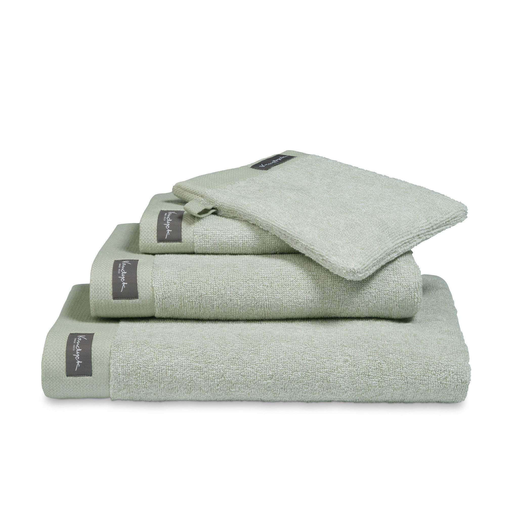 Washand Home Mouliné Smoke Green | Groen | Katoen