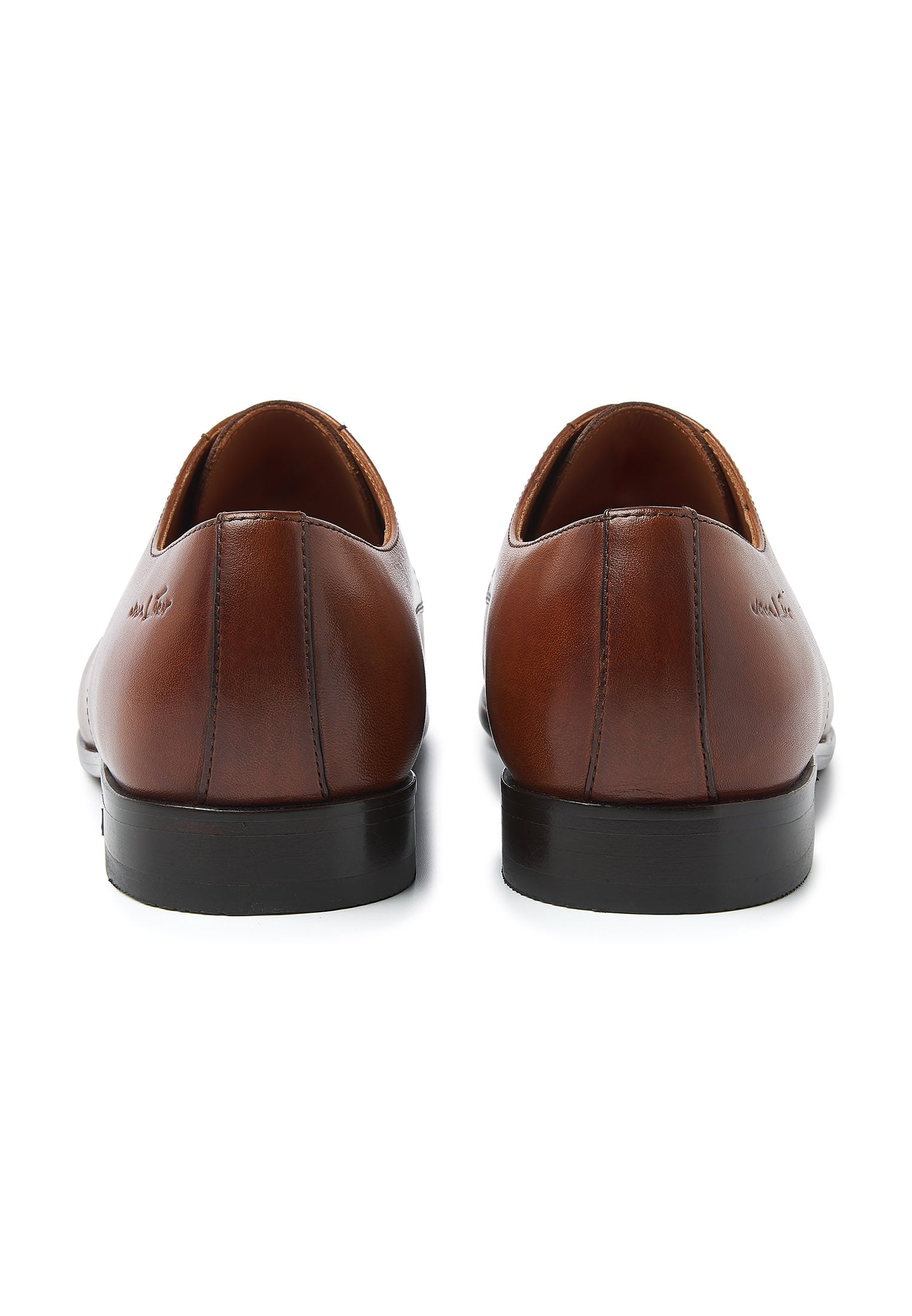 Cognac gladleren Egeus veterschoen