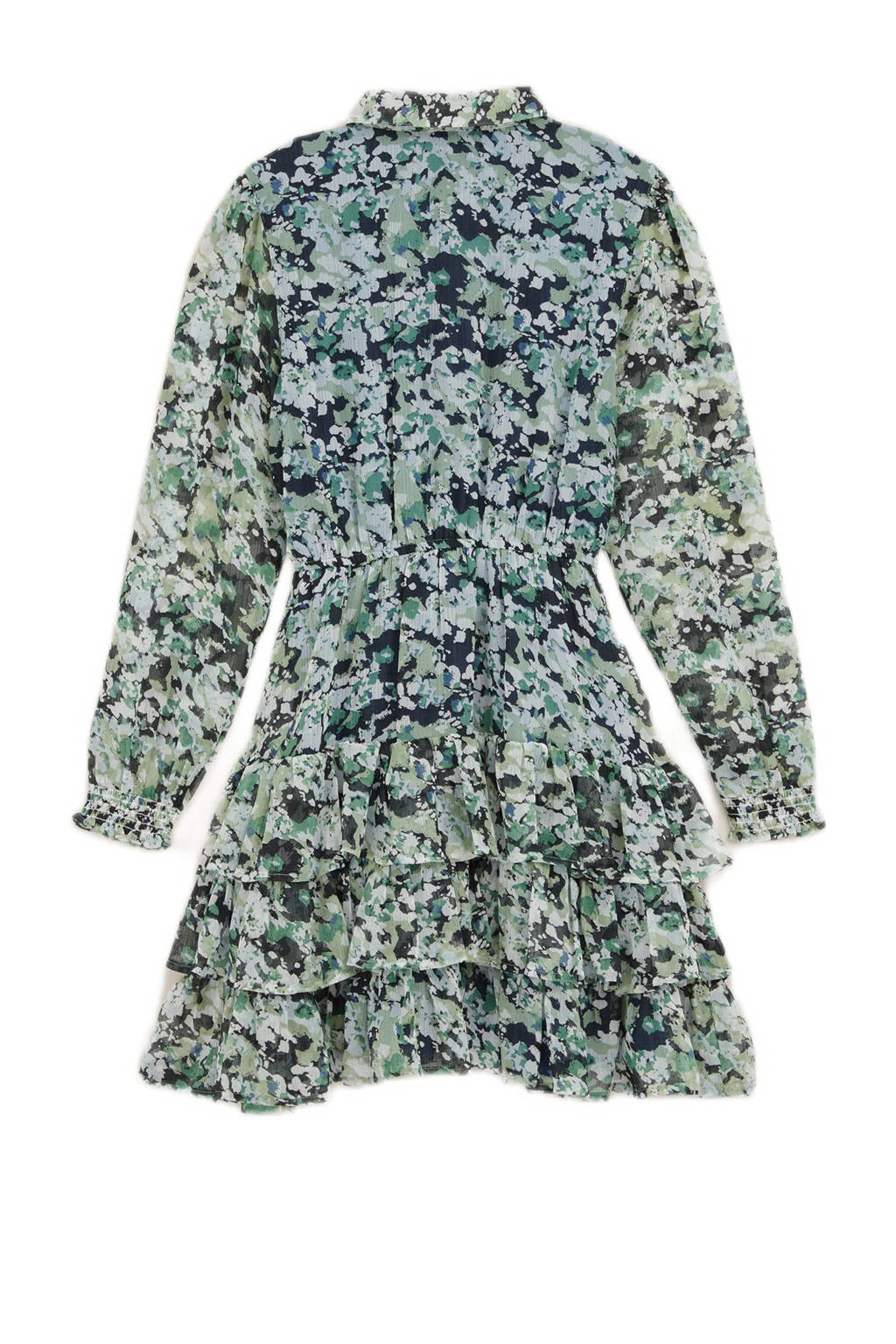 WE Fashion gebloemde jurk groen/multicolor